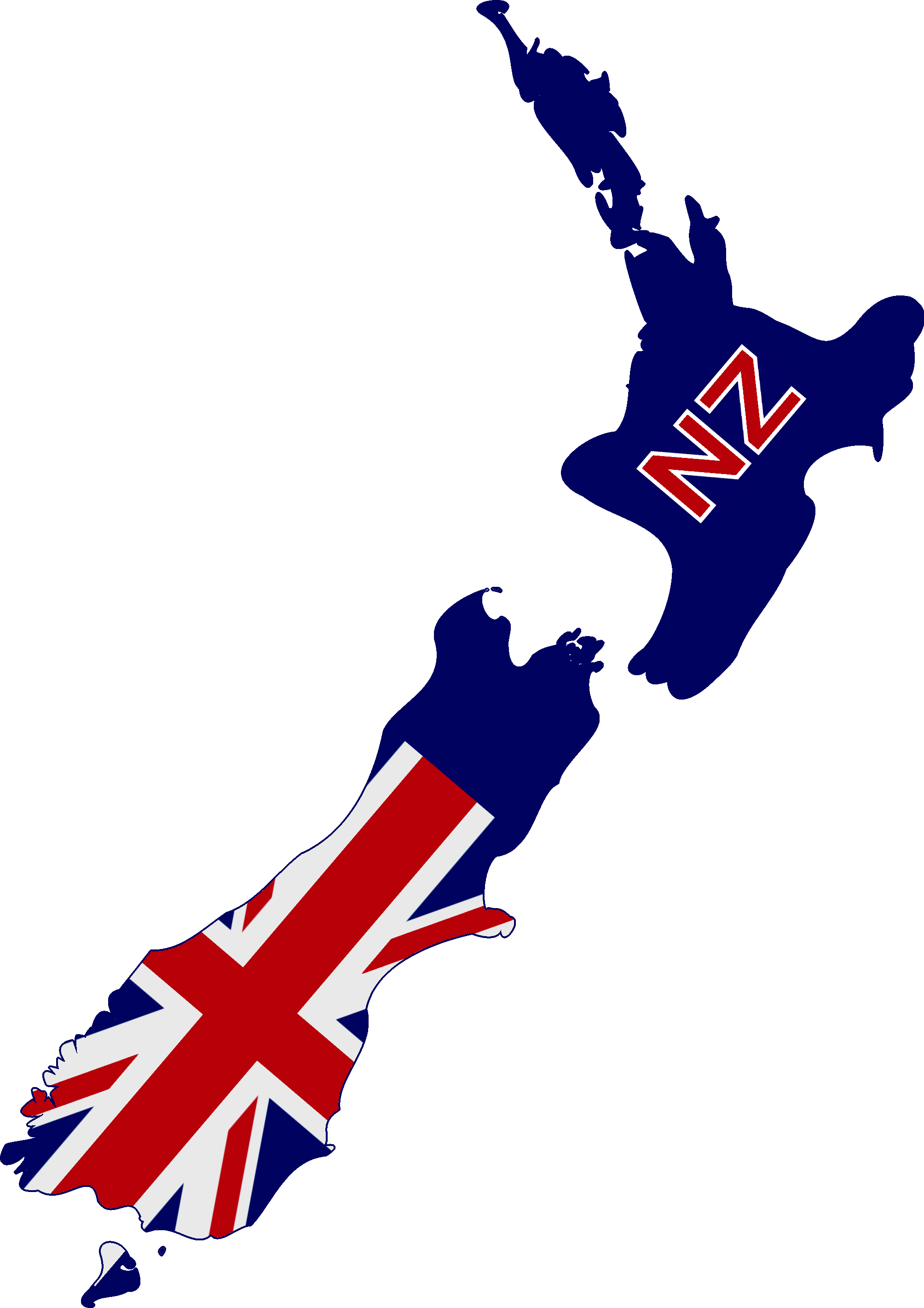 Map of new zealand featuring the new zealand  flag