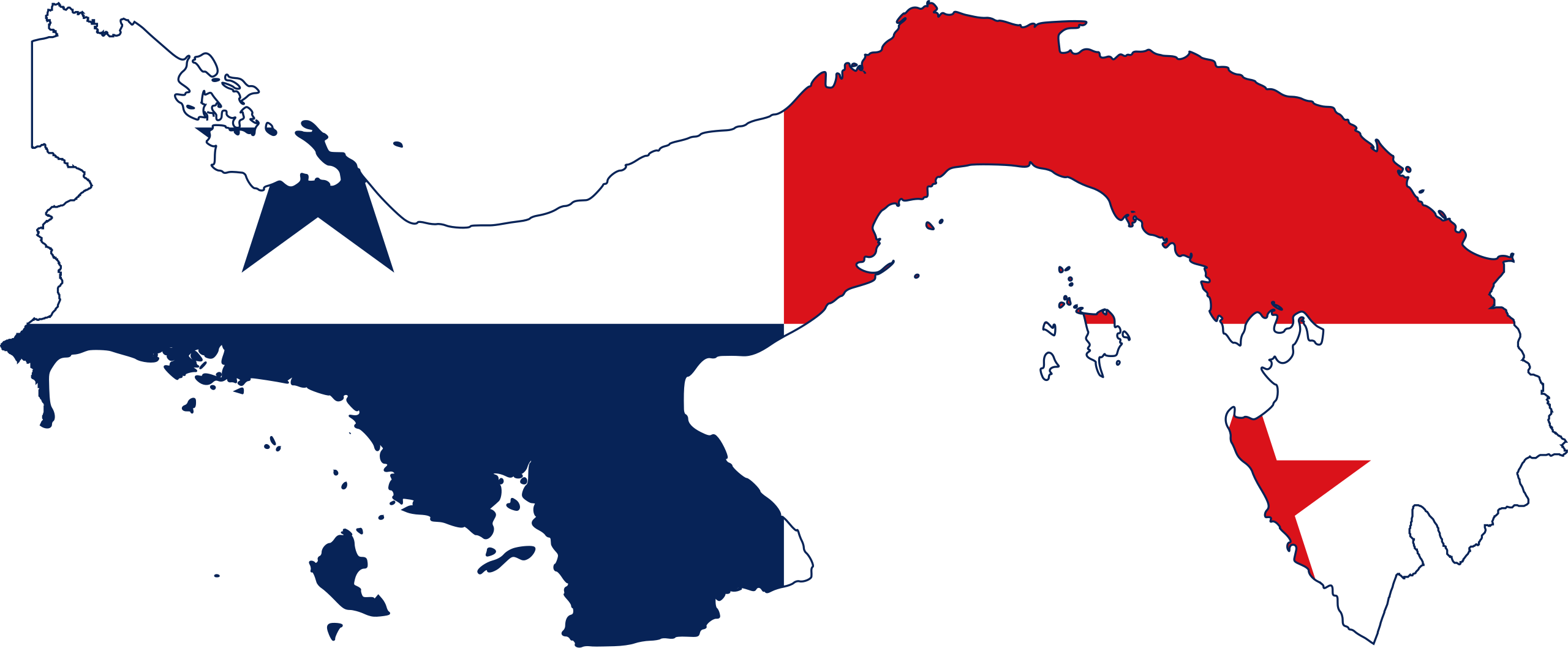 Map of panama featuring the panama flag