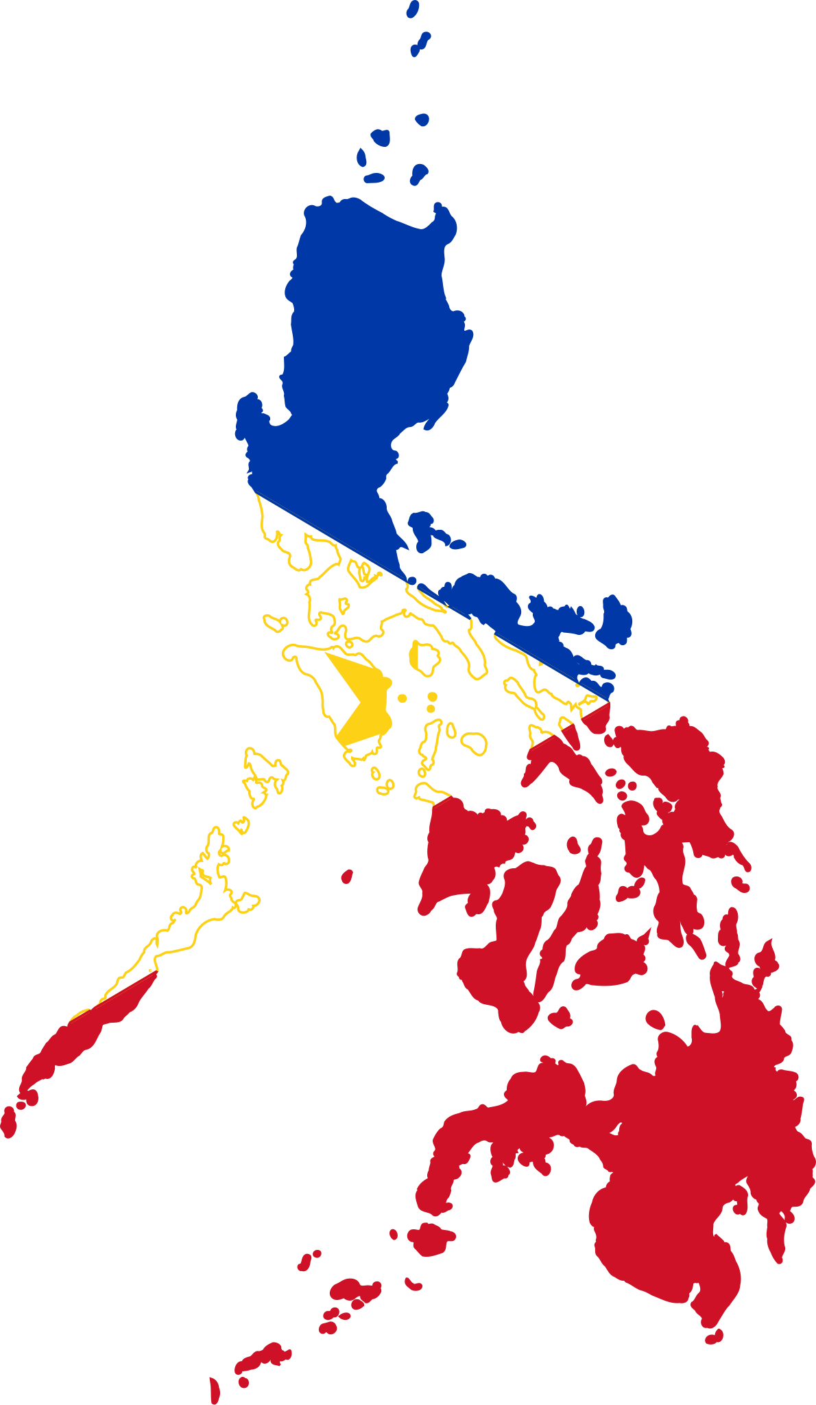 Map of philippines featuring the philippines flag