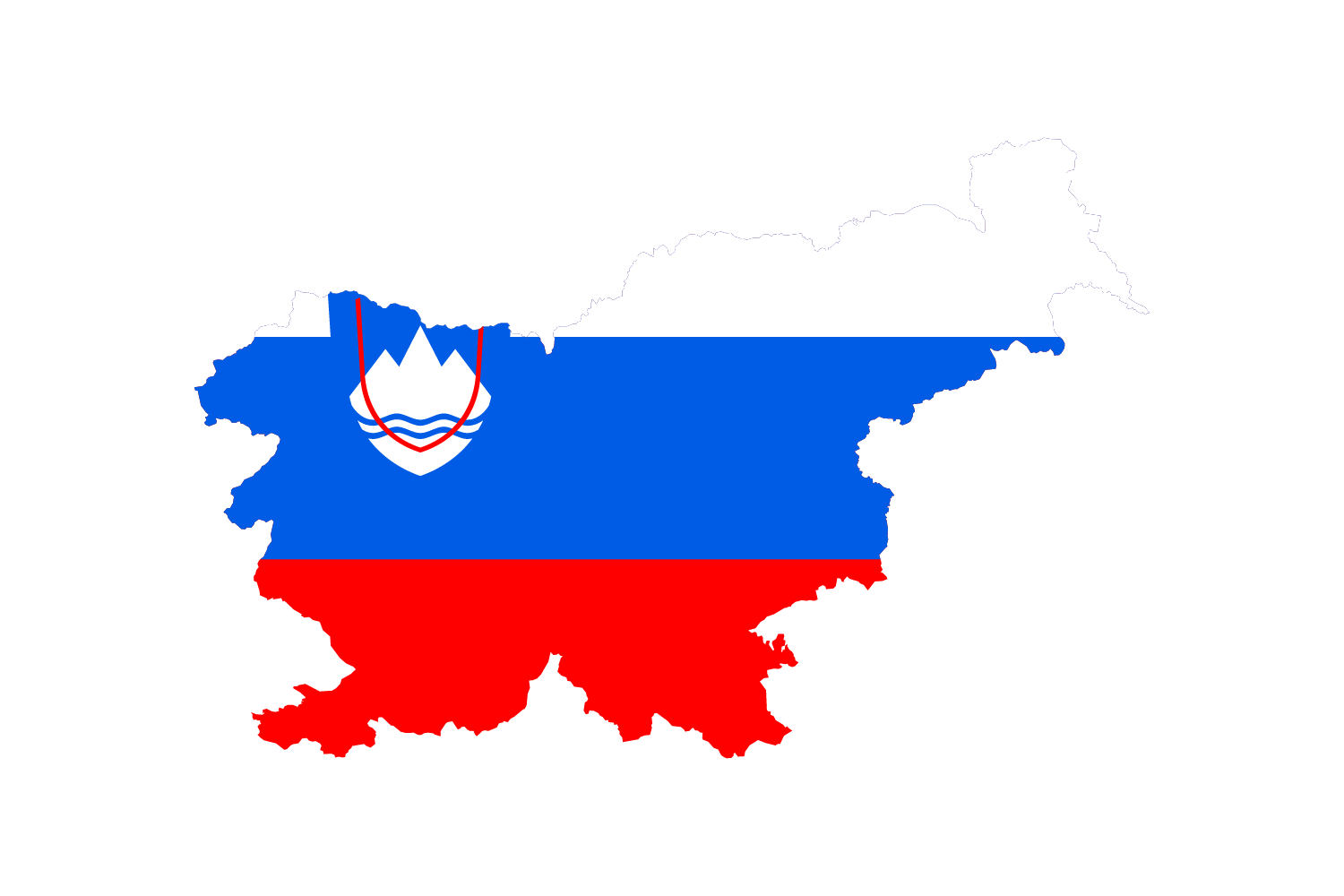 Map of slovenia featuring the slovenia flag