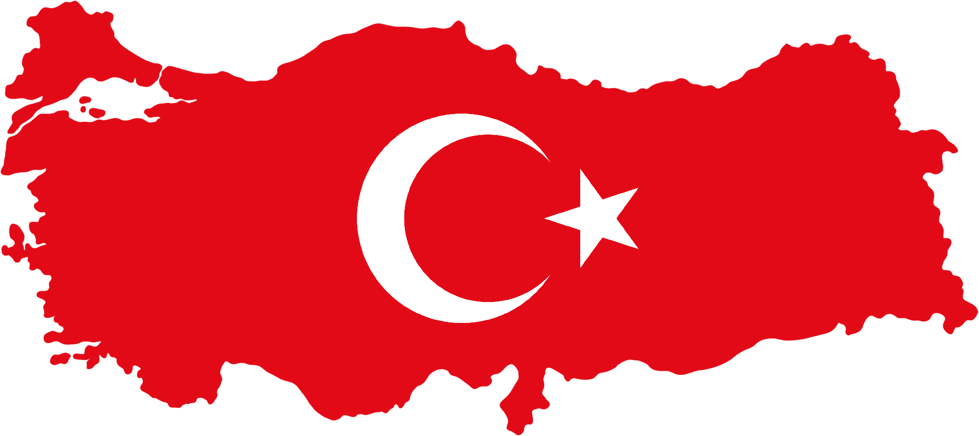 Map of turkey featuring the turkey flag