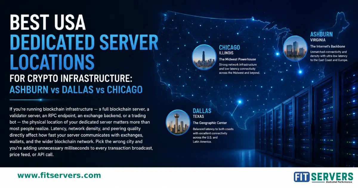 Ashburn vs Dallas vs Chicago for Crypto Hosting